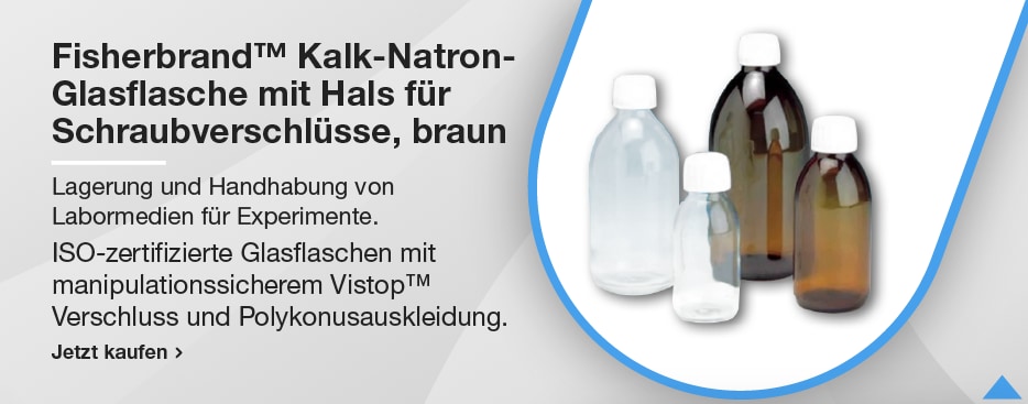 Fisherbrand™ Kalk-Natron-Glasflasche mit Hals für Schraubverschlüsse, braun